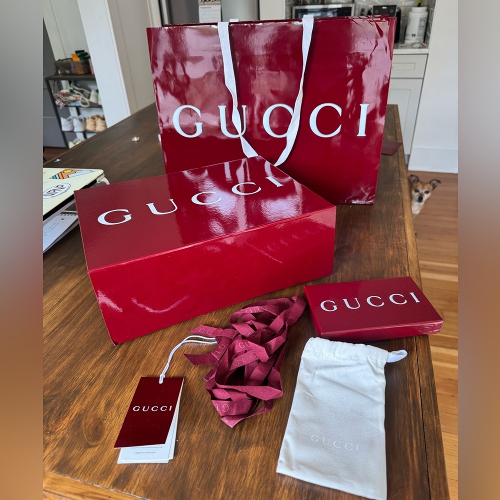 Gucci purse box and wallet box and shopping bag and dust bags